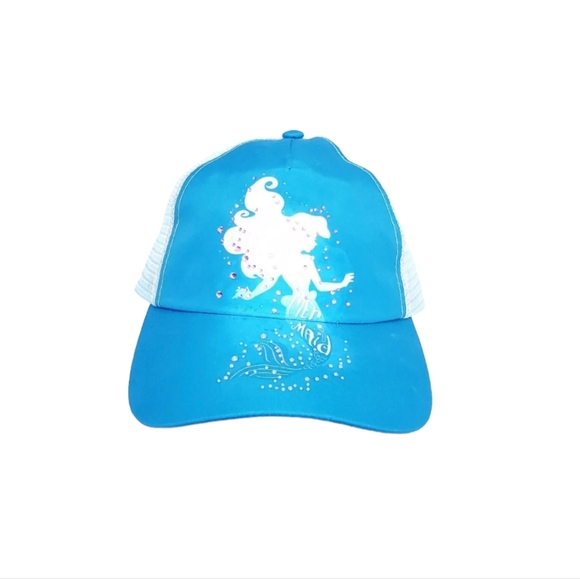 DISNEY PARKS ARIEL THE LITTLE MERMAID BASEBALL CAP RHINESTONES SEQUINED ADULT - Picture 5 of 7